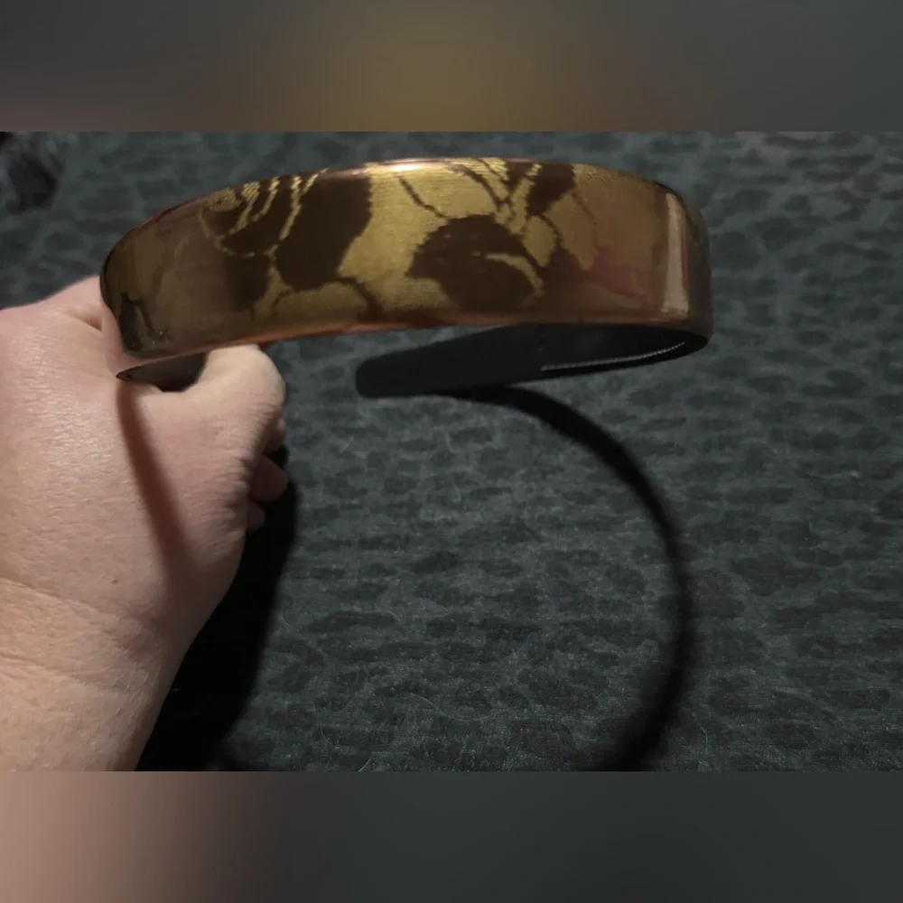 Gold Floral Imprinted Headband